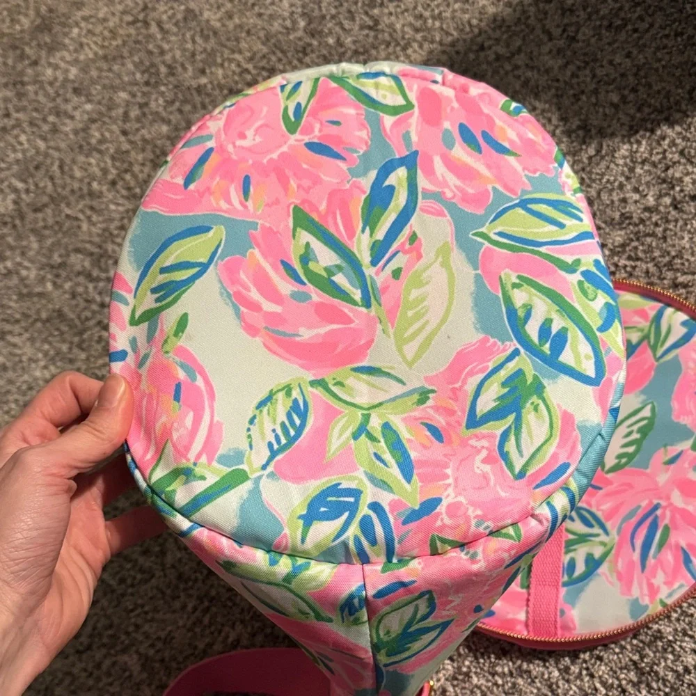 Lilly Pulitzer Pink and Green Floral Cooler Bag - Picture 4 of 6